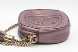 Gucci Soho Purple Metallic Leather Chain Crossbody Eb0126oxzsa