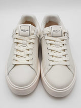 Balmain B Court White Leather Sneakers Size 9 Eb0626lrxsa