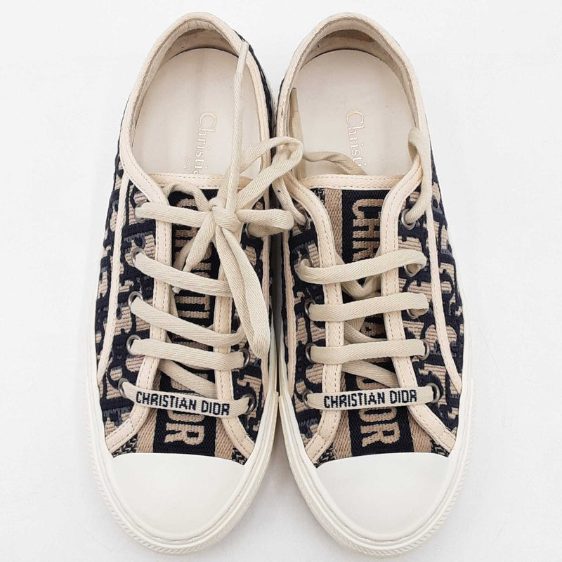 Christian Dior Walk'n Dior Blue Embroidered Cotton Size 35 Sneakers Sd0625lpzdu