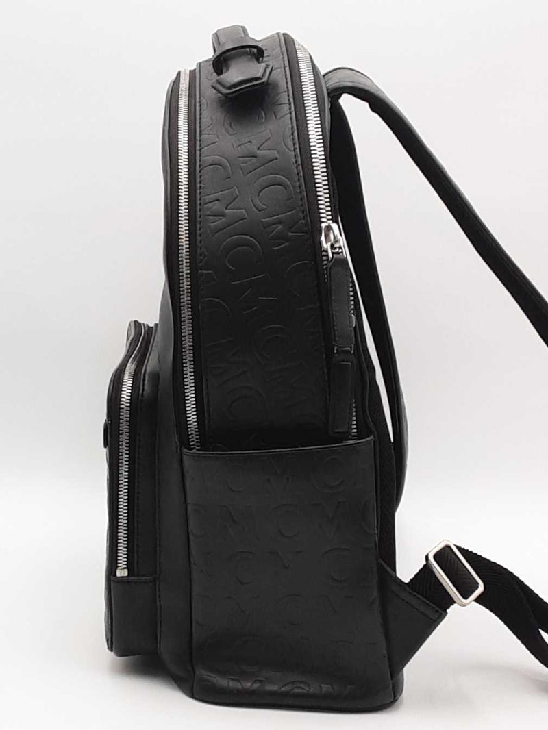 Mcm Black Leather Visetos Monogram Black Backpack Aa0526wzxsa
