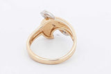 Diamond & Mother Of Pearl Inlay 14k Yellow & White Gold Ring 5.6 Grams Size 7.5 Eb0126oxzsa