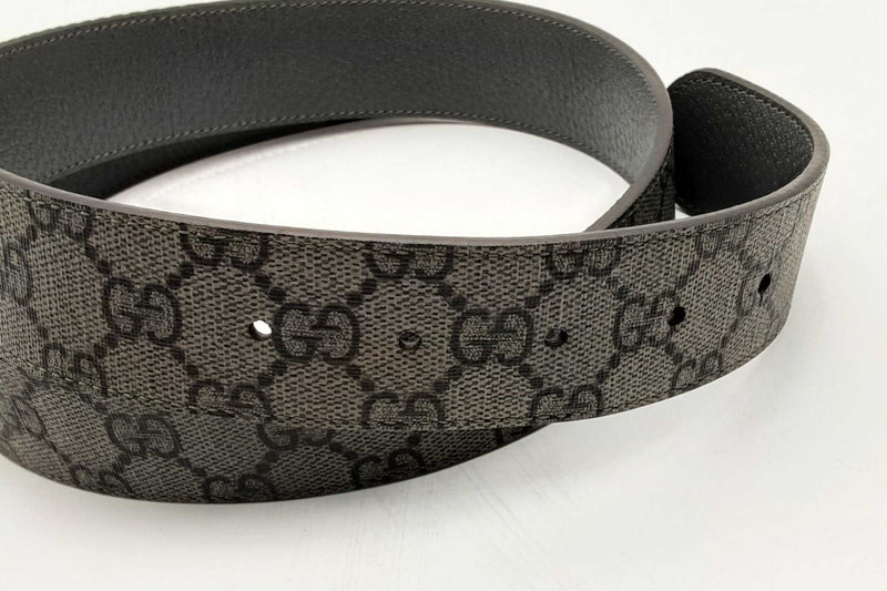 Gucci Gg Supreme Canvas Belt With Broken Silver Tone Buckle Eb1223oxzsa