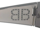 Balenciaga Oversized Studded Shield Sunglasses In Grey Crystal Fw1026lxzdu