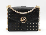 Michael Kors Greenwich Small Studded Crossbody In Black Leather Fw0826izdu