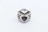 Pandora Sterling Silver Square Sparkle Halo Charm 2.5 Grams Eb0924rdu