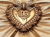 Dolce & Gabbana Devotion Gold Metallic Leather Crossbody Bag Eb0426pxzsa