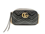 Gucci Gg Marmont Small Black Matelassé Leather Shoulder Bag Fw1224wxzdu