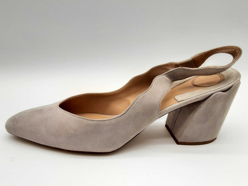 Chloe Laurena Slingback Elephant Grey Suede Heels Size Eu 40 Do0125cxde