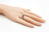 1.12 Cttw Diamond & 14k White Gold Princess-cut Halo Bridal Set 7.5 Grams Size 6.5 Fw0726crxdu
