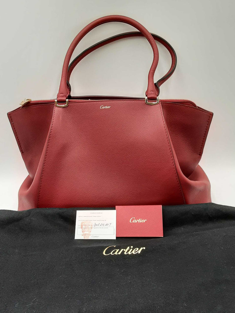 Cartier C De Cartier Burgundy Leather Shoulder Bag Eb0924rxzdu