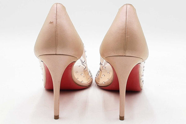 Christian Louboutin Pvc Crystal Embellished Heels Size 37  Eb1125lrxdu