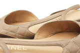 Chanel Quilted Lambskin Patent Cap Toe Cc Slingback Flats Size 39 Eb1225lrxdu