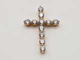 0.98 Cttw Lab Grown Diamonds 14k Yellow Gold 1.5g Cross Pendant Do0525wwrde
