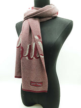 Louis Vuitton Signature Logo Red Gray Wool Scarf Do1025lrxde
