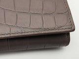 Yves Saint Laurent Grey Crocodile Embossed Leather Flap Wallet Eb0526lpxsa