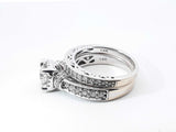 1.58 Cttw Diamond & 14k White Gold Wedding Set 8.1 Grams Size 7 Fw1224lxzxdu