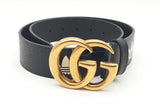 Gucci X Adidas Marmont Leather Belt With Double G Buckle Size 75/30 Eb0526loxsa