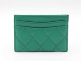 Chanel Classic Card Holder Wallet In Emerald Green Quilted Lambskin Fw0326wrzdu