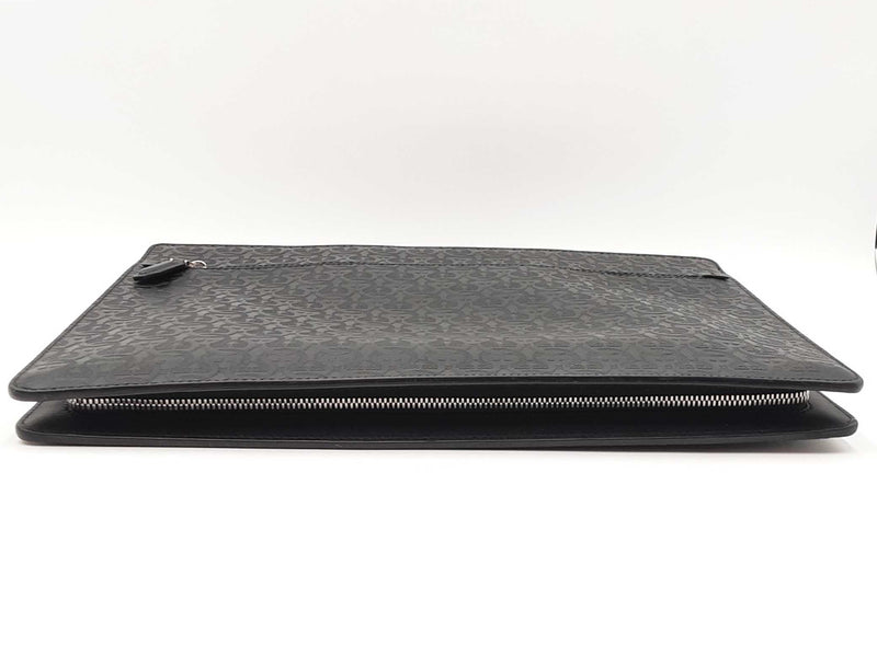 Salvatore Ferragamo Gancini Embossed Black Leather Laptop Briefcase Fw0825rxzdu