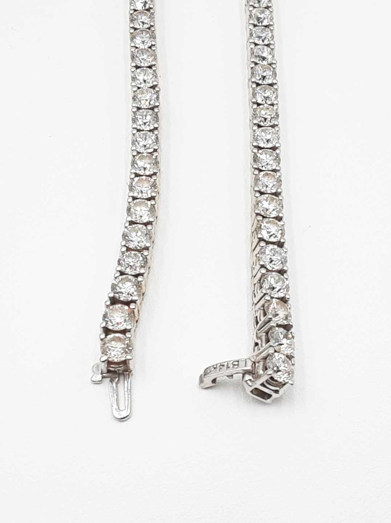 25.75 Cttw Diamond & 14k White Gold Tennis Necklace 4.3g  19 Inch Fw1124lxzxzdu