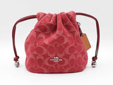 Coach Faye Mini Drawstring Bag In True Red Signature Denim Fw0726wxdu