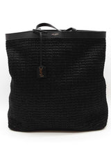Saint Laurent Patti Black Raffia Tote Bag Eb0526ixzde