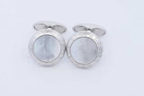Alfred Dunhill Sterling Silver Mother Of Pearl Cuff Links 14 Grams Eb0726rxde