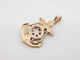 10k Tri-tone Gold Mariner Anchor Crucifix Pendant 3 Grams Fw0726lcxdu