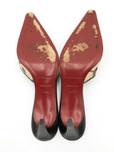 Burberry Nova Check Kitten Heel Mules In Cotton Canvas Size 36.5 Fw1225wxdu