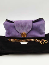 Versace Vivian Purple Suede Clutch Eb0726wrxsa