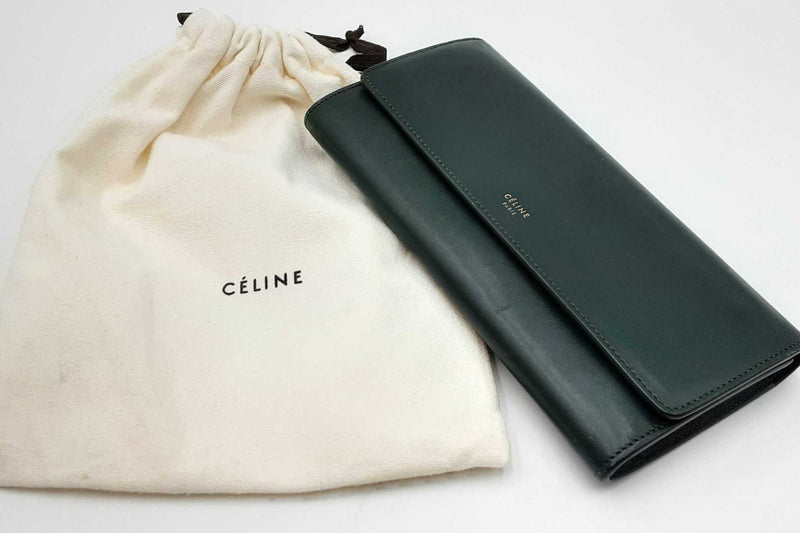 Celine Lambskin Emerald Green Wallet Eb1124lxzdu