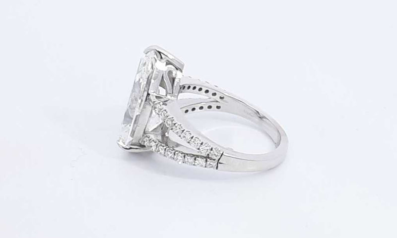 Lab Grown Pear Shape Diamond 5.72ctw Ring In 18k White Gold 6.5g Eb1223pxersa