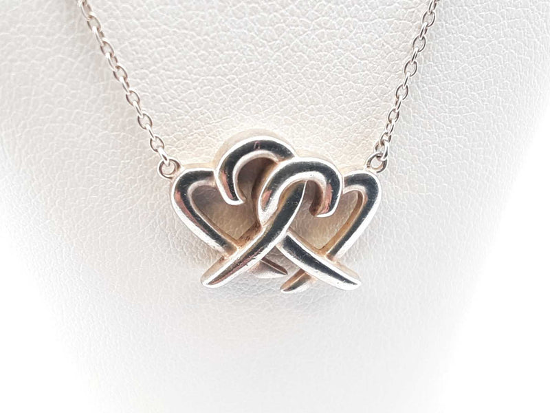 Tiffany & Co. Paloma Picasso Loving Hearts Silver Necklace 18 Inch Fw0725rzdu