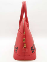 Balenciaga Red Leather Ville Top Handle Logo Bag Eb0326cxzde