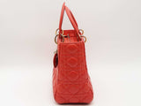 Christian Dior Medium Lady Dior Orange Handbag Aa0126rzxsa