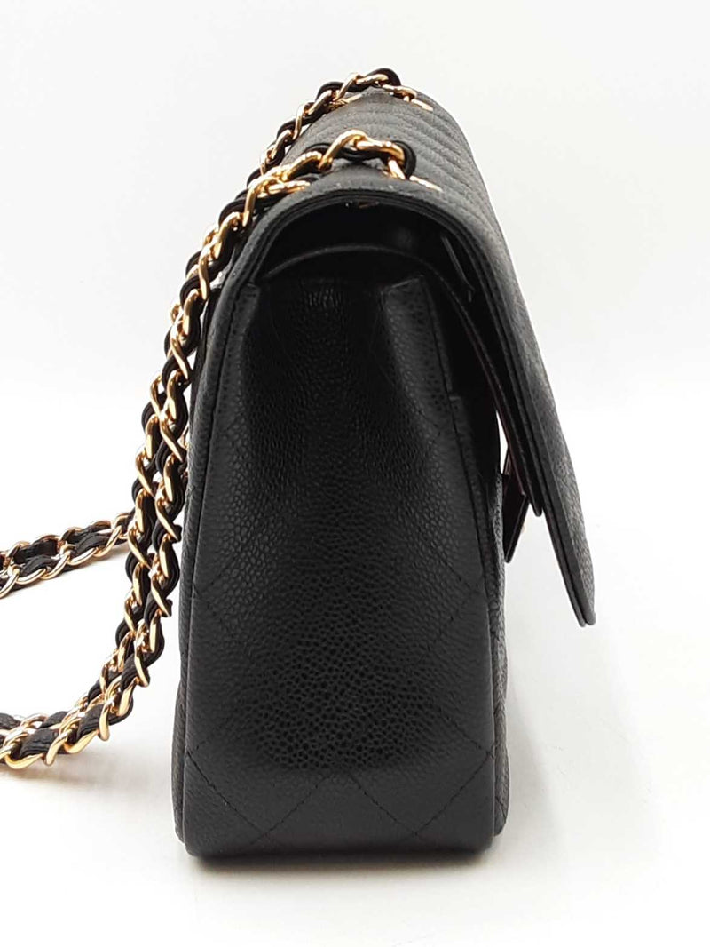 Chanel Jumbo Double Flap Bag In Black Quilted Caviar Leather Fw0725prxzdu