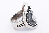 King Baby Queen Baby Crowned Heart Coin Ring 925 Sterling 17.4g Size 9 Eb125rxdu