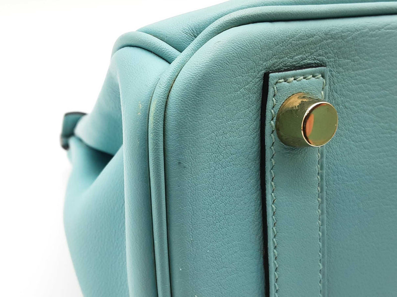 Hermes Birkin 25 Lagon Teal Swift Leather Gold Handbag Do0325lrrxzde