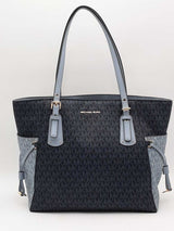 Michael Kors Canvas Signature Tote Blue Aa0526wzsa