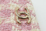 Chanel Mini Pink & White Tweed Quilted Clutch With Chain Eb0926oxxzde