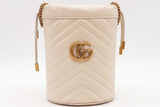 Gucci Gg Marmont Quilted Chevron Crossbody Bucket Bag Eb0826wcrsa