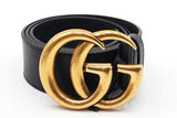 Gucci Black Leather Belt With Gold Tone Gg Buckle Size 75/30 Eb0425oxzdu