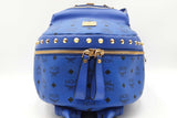 Mcm Stark Visetos Studded Blue Leather Backpack Sd0426orzdu