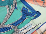 Hermes X Virgine Jamin Zouaves Et Dragons Green Pink Blue Silk Scarf Do0926oxzde