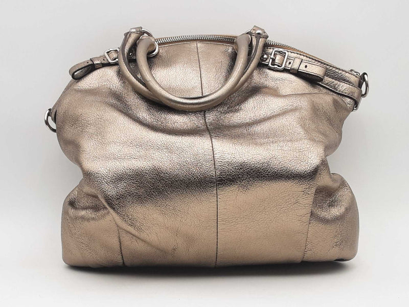 Coach Madison Pewter Metallic Leather Lindsey Satchel Sd0825wzsa