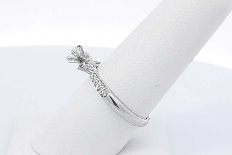 0.20ctw Center Round Diamond Ring 14k White Gold 2.7 Grams Size 7.25 Eb0925oxrdu