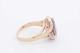 Oval Purple Gemstone & Diamond Ring In 14k Yellow Gold 5.8 Grams Size 8.5 Eb0226oxzsa