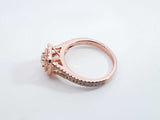 0.24 Cttw Diamond & 14k Rose Gold Double Halo Ring 4.1g Size 6.75 Fw0426woxdu