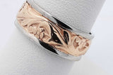 14k Two Tone Gold Floral Pattern Wedding Band 7.5 Grams Size 7.25 Eb0726rxzsa