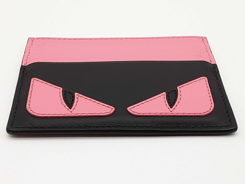 Fendi Monstro Black Pink Leather Card Holder Do1025rxde